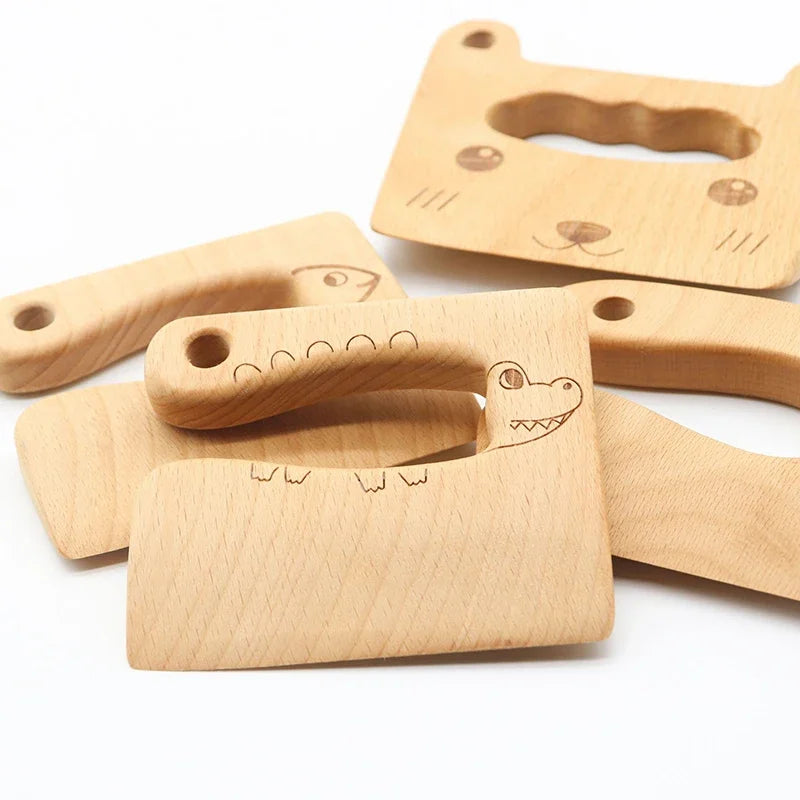 Kids Wooden Safe Kitchen Cutter