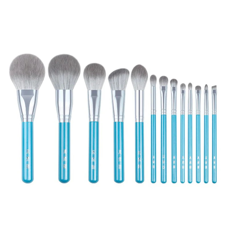 13-Piece Blue Makeup Brush Set