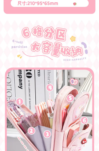 Schoolbag Style Pencil Case Girls Elementary School Students Children Large Capacity High Aesthetic Value Simple Cute Stationery