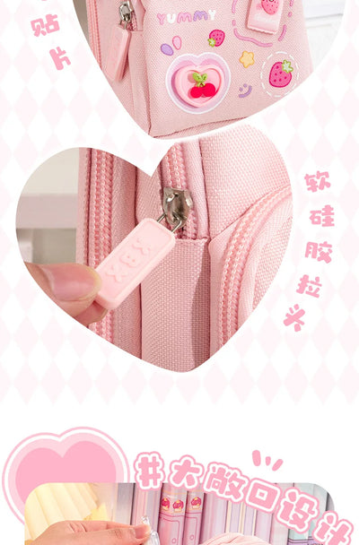 Schoolbag Style Pencil Case Girls Elementary School Students Children Large Capacity High Aesthetic Value Simple Cute Stationery