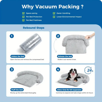 Fluffy Dark Gray Dog Bed