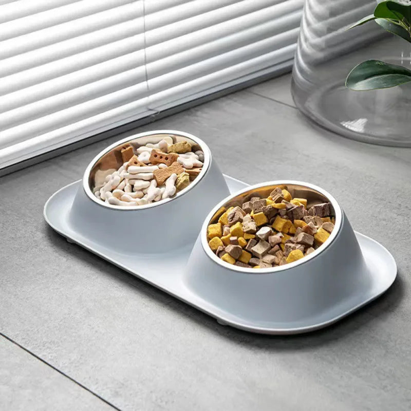 Dog Stainless Steel Double Bowl