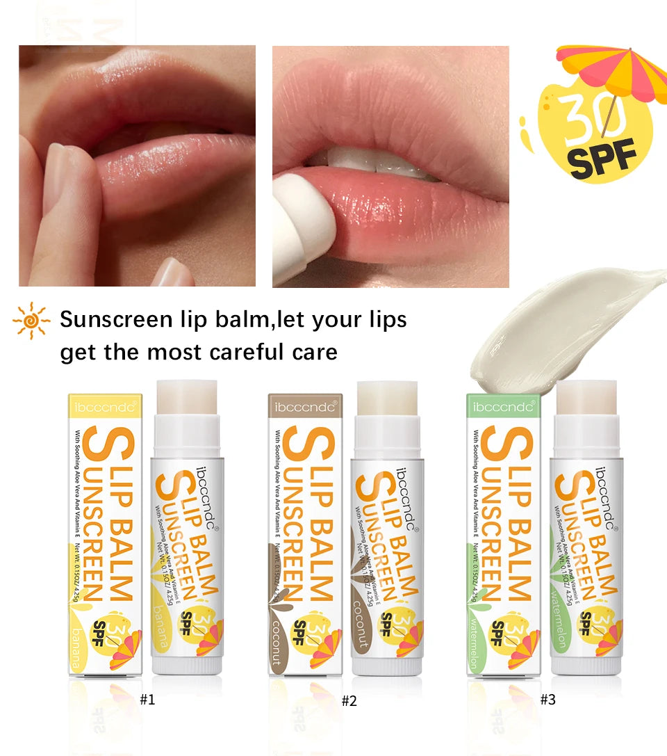 New Sunscreen Lip Balm SPF30 Hydrating Lip Sunblock For Protects Travel Size Sunscreen For Lips Soothes And Moisturizes Lips Sun