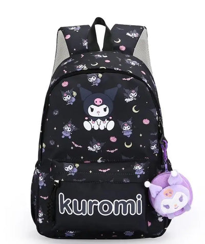 Kuromi Backpack Student School Bag Primary and Middle kawaii Cartoon Girls School Bag Mochila