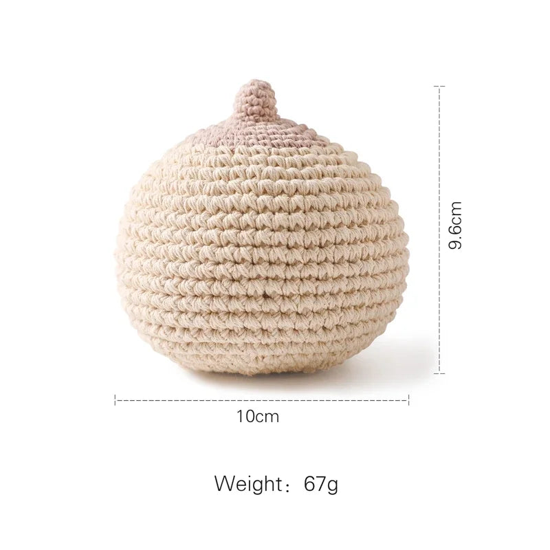 Wooden Baby Teether Crochet Elephant Toy