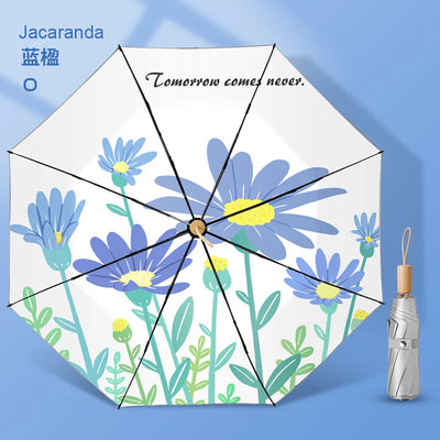 Sun Umbrella UV Protection Sunblock Double Sunshade Umbrella Both Rain and Shine Vinyl Umbrella