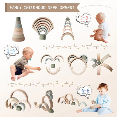 7pcs Baby Silicone Building Blocks