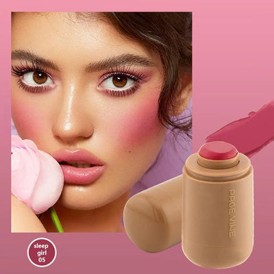 Summer Pocket Blush Stick 3-in-1Blush Stick Lasting Brightens Facial Cheek Stick Moisturizing Lip Gloss Makeup Easy To Apply