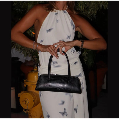 Elegant Halter Printed Long Dress Women Lace Up Sleeveless Backless Pleated Dresses 2025 Summer Lady Chic Party Vacation Robes