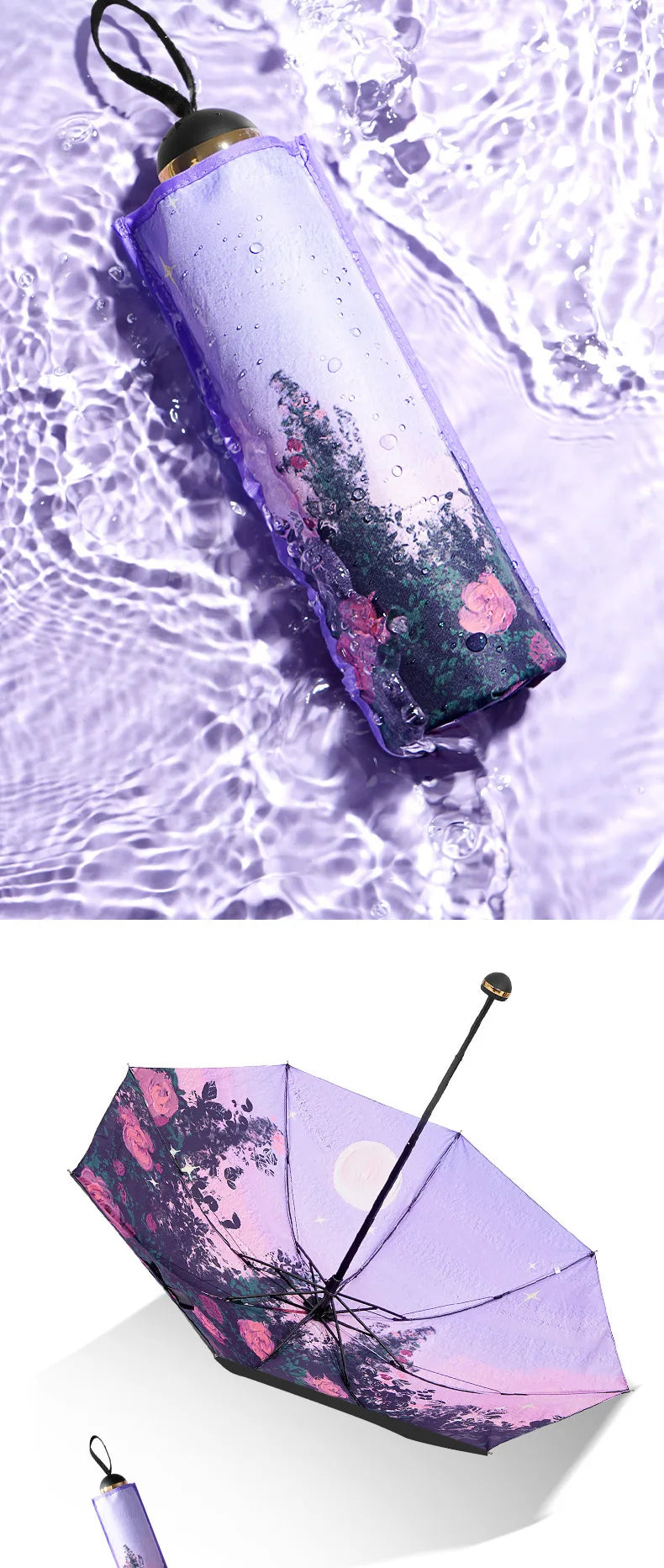 Sun Umbrella UV Protection Sunblock Double Sunshade Umbrella Both Rain and Shine Vinyl Umbrella