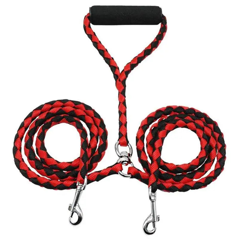 1.4m Dog Double Leash 2-Way Couplers