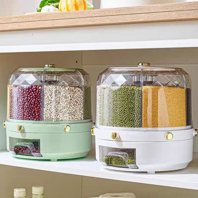 360° Rotating Rice Dispenser Storage Box