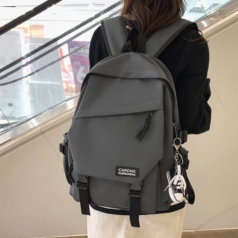 School bag, male college student, trendy brand, campus backpack, double shoulder bag, female, Korean style, simple, versatile, t