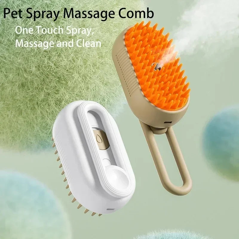 3-in-1 Steamy Dog Electric Spray Massage  Brush