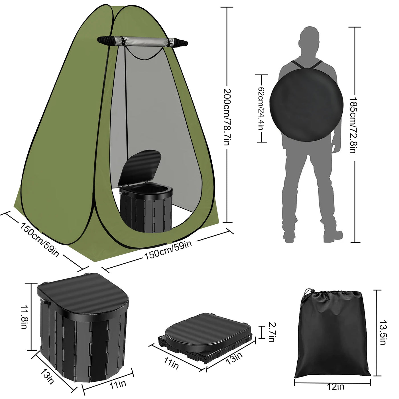 Portable Camping Toilet Tent