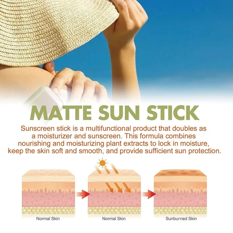 Sunscreen Stick Matte Sun Stick Refreshing SPF50+ PA+++ UV Protective Cream Anti Oxidant Oil-control SunCream Cosmetics New