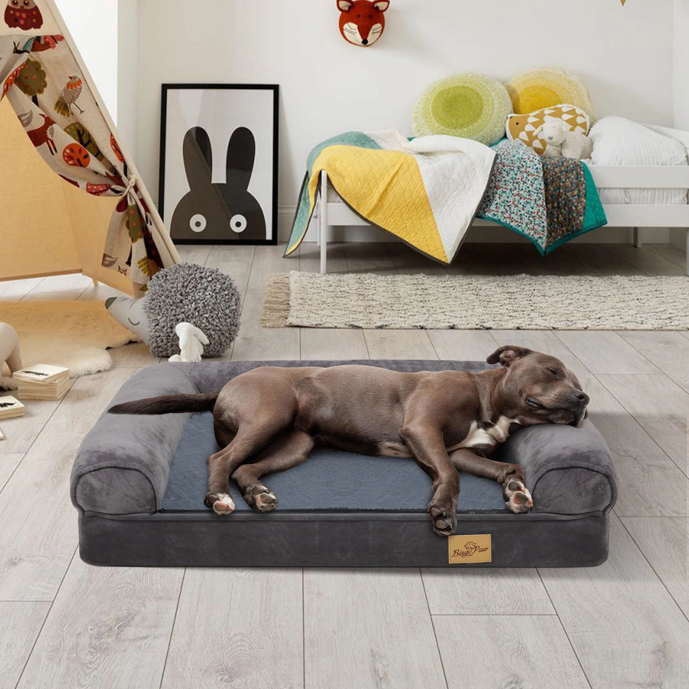 Extra Large Cozy Sofa Dog Bed with Bolster