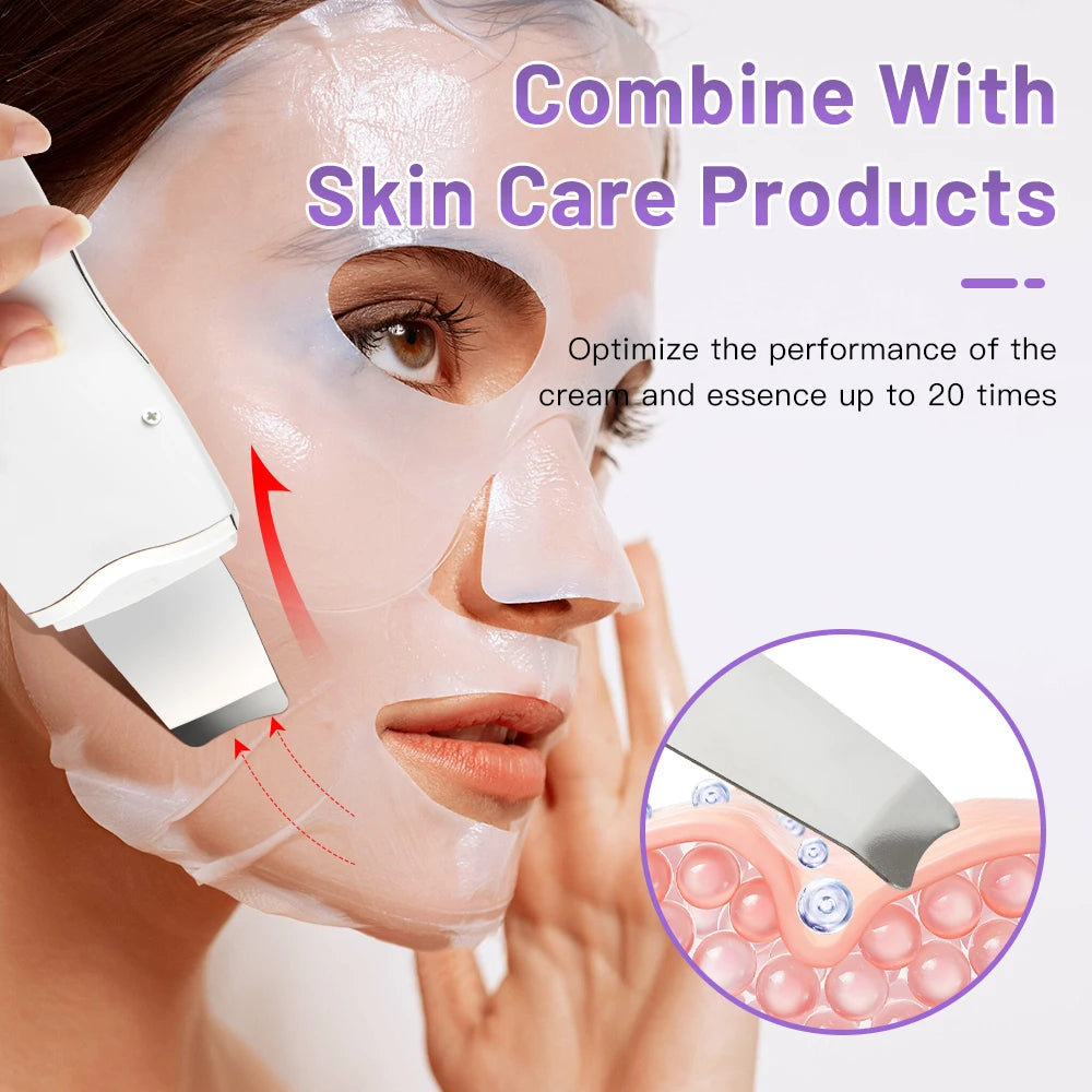 Electric Ultrasonic Skin Scrubber Facial Lifting Spatula