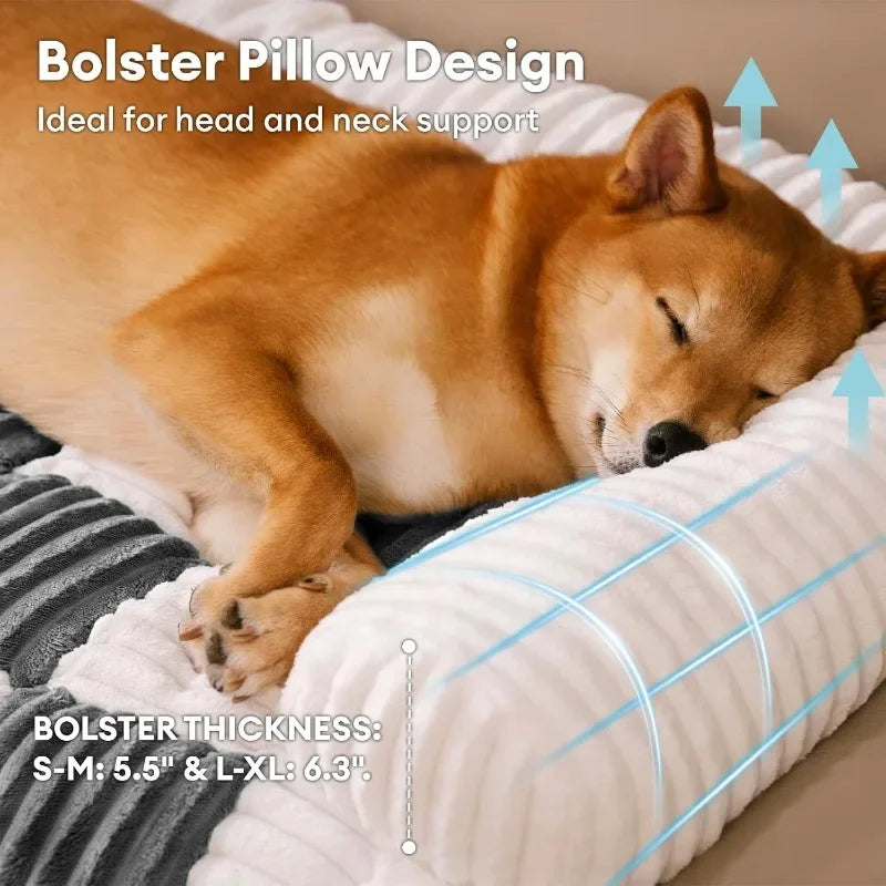 Plush Dog Couch Cover – Cream Square Plaid