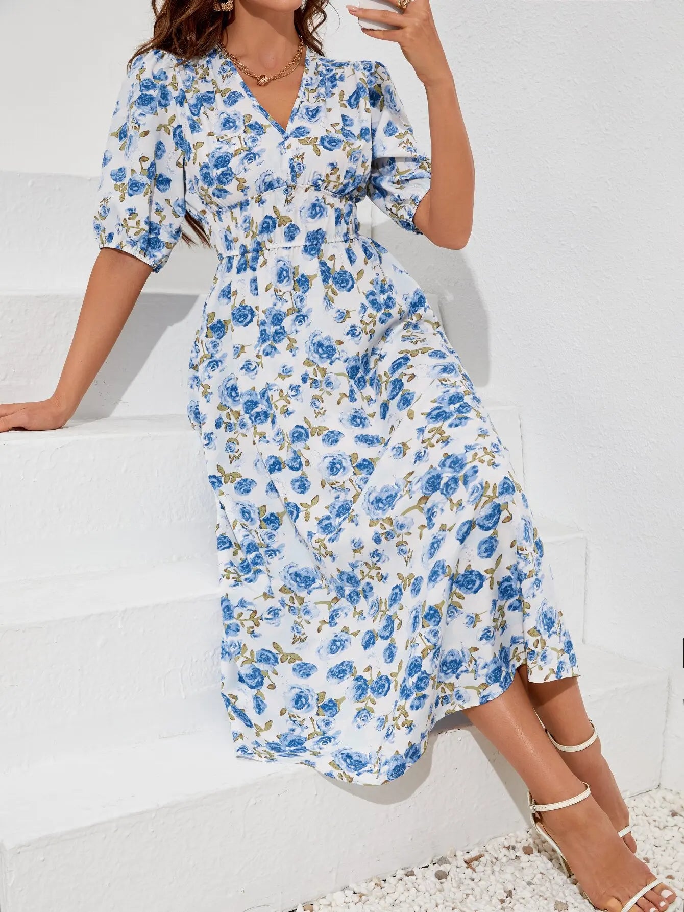Women Summer Floral Long Dress,Fashion Women's Bohemian Dresses,Woman Clothing,Woman Clothes,Sundress,New In Dress 2025