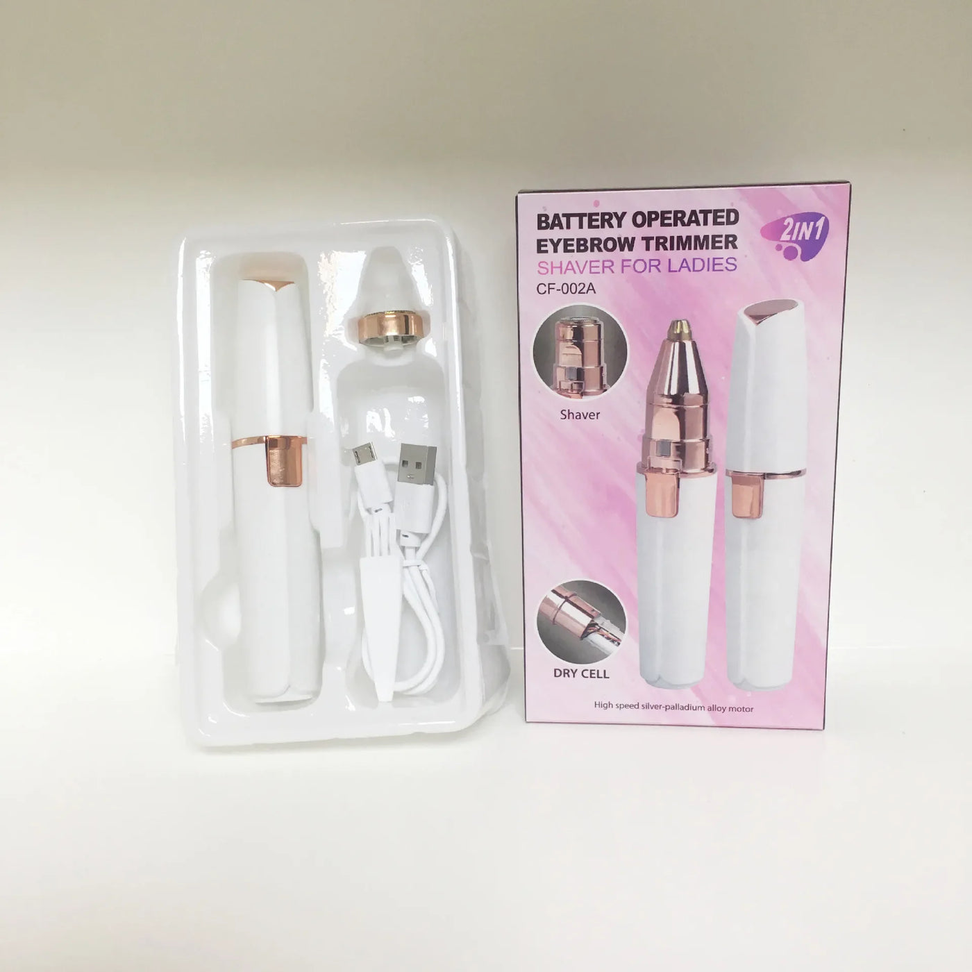 Portable 2-in-1 Electric Epilator Eyebrow Trimmer