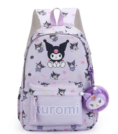Kuromi Backpack Student School Bag Primary and Middle kawaii Cartoon Girls School Bag Mochila