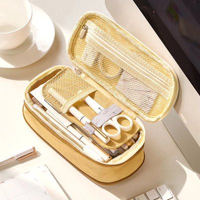 School Supplies Pencil Bag Portable Simple Aesthetic Pencil Organiser Back To School Present Simple Style Zipper Cute Stationery