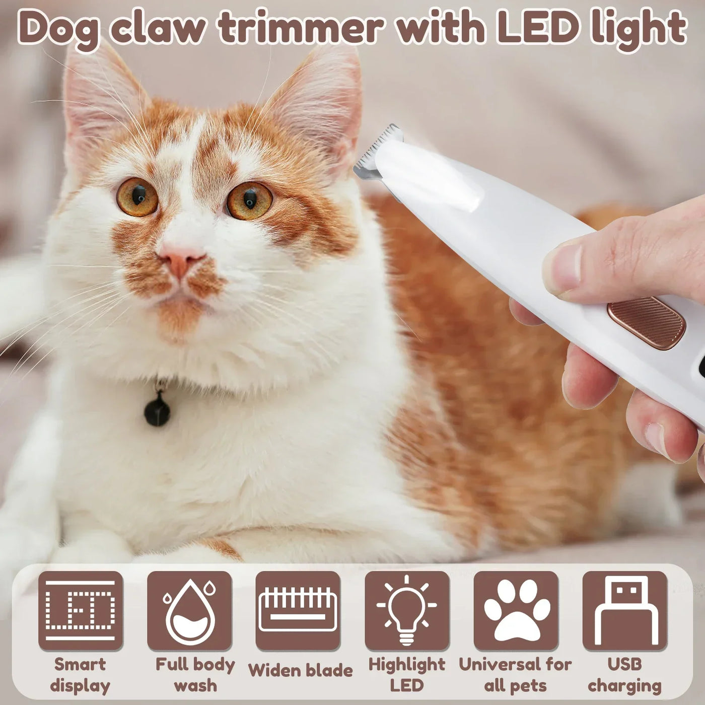 Dog Paw Trimmer – Waterproof Grooming Clippers