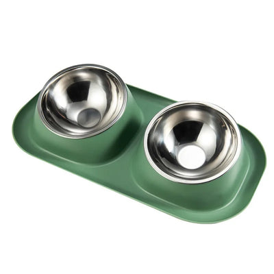 Dog Stainless Steel Double Bowl