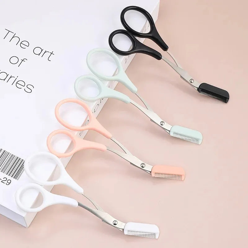 Safe Stainless Steel Eyebrow Scissors Comb