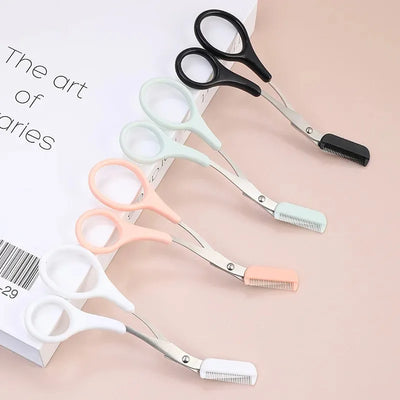 Safe Stainless Steel Eyebrow Scissors Comb
