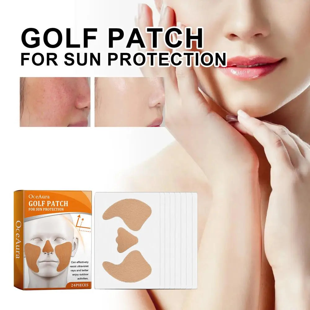 24pcs Sunscreen Face Nose Patch UV Protection Patch Summer Outdoor Cool Sunscreen Sticker Golf Gel Facial Patches