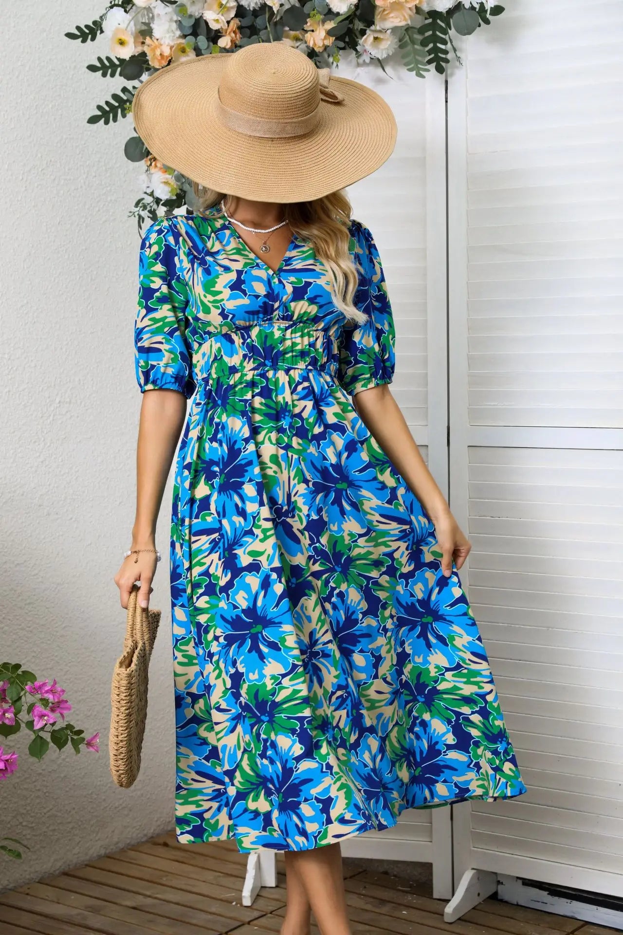 Women Summer Floral Long Dress,Fashion Women's Bohemian Dresses,Woman Clothing,Woman Clothes,Sundress,New In Dress 2025