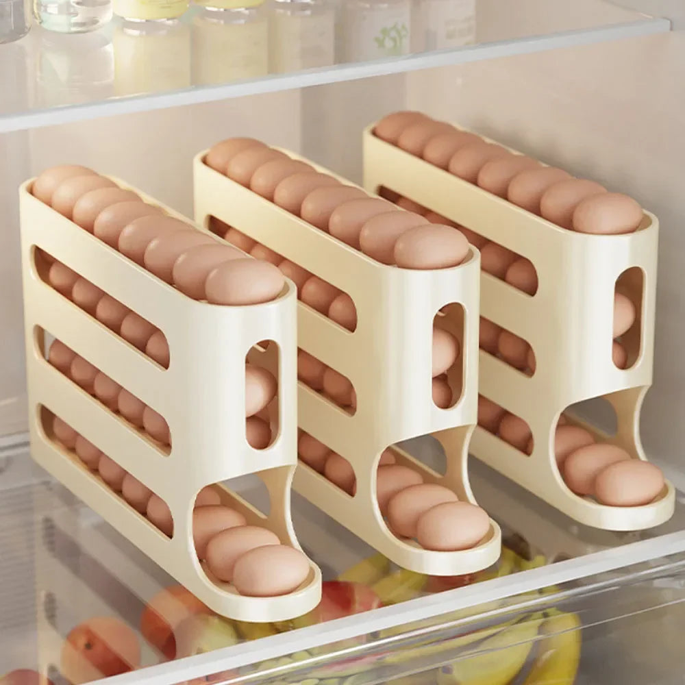 4-Layer Automatic Rolling Egg Holder Rack