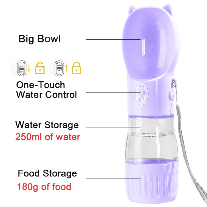 2-in-1 Portable Dog Water Bottl
