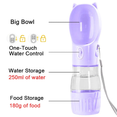 2-in-1 Portable Dog Water Bottl