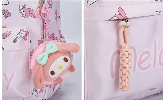 Kuromi Backpack Student School Bag Primary and Middle kawaii Cartoon Girls School Bag Mochila