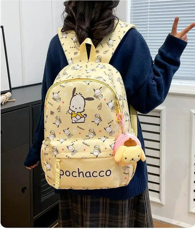 Kuromi Backpack Student School Bag Primary and Middle kawaii Cartoon Girls School Bag Mochila