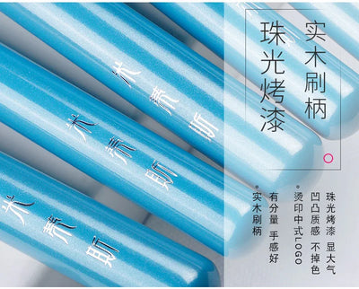 13-Piece Blue Makeup Brush Set