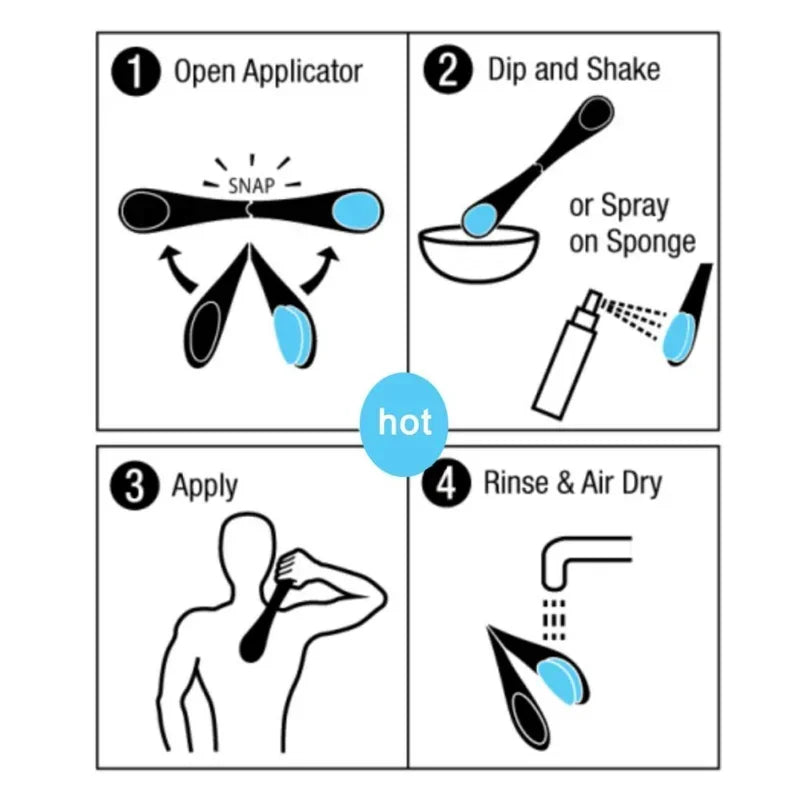 1 Pc Lotion Applicator Self Sunscreen And Tanning Back Applicator Stick Portable Foldable Streak Free Sunscreen Back Applicator