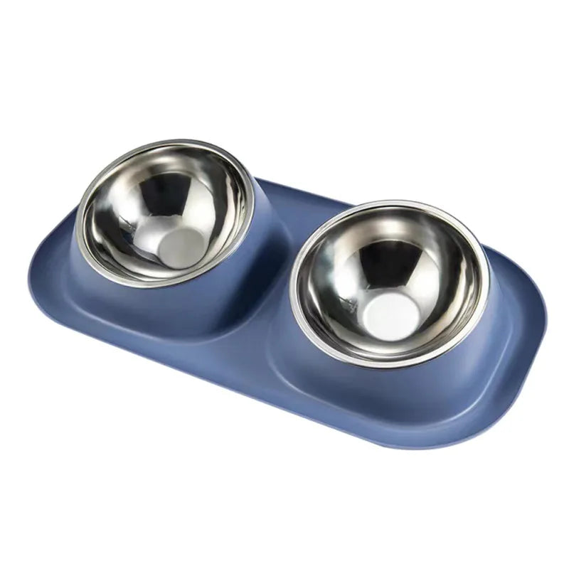 Dog Stainless Steel Double Bowl