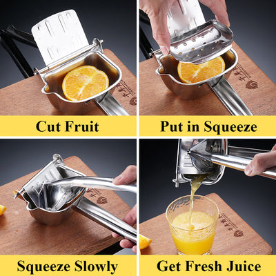 Portable Lemon Squeezer Stainless Steel Manual Citrus Juicer Fresh Orange Juice Extractor Hand Free Citrus Squeezer Kitchen Tool