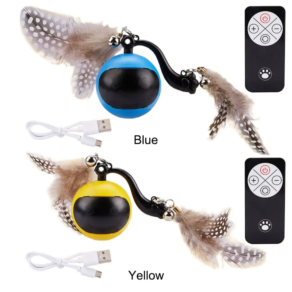 Automatic Rolling Feather Cat Toy