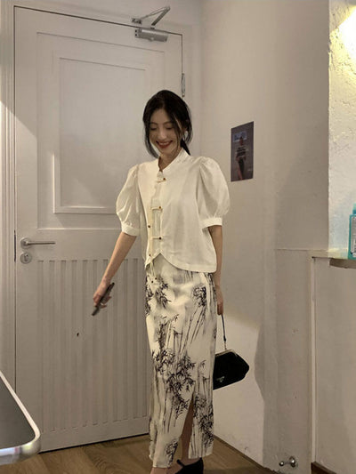 Vintage Tie Dye 2025 Spring New Fashion High Waist Women Skirt Fairy Y2k Aesthetic Elegant Skirts Split Harajuku Casual Falda