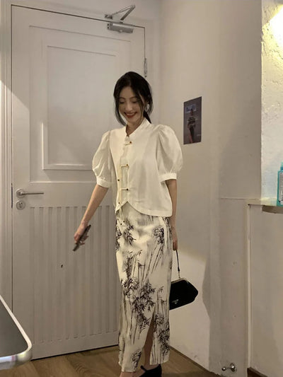 Vintage Tie Dye 2025 Spring New Fashion High Waist Women Skirt Fairy Y2k Aesthetic Elegant Skirts Split Harajuku Casual Falda