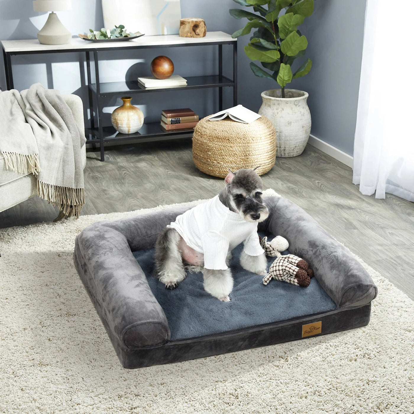 Extra Large Cozy Sofa Dog Bed with Bolster