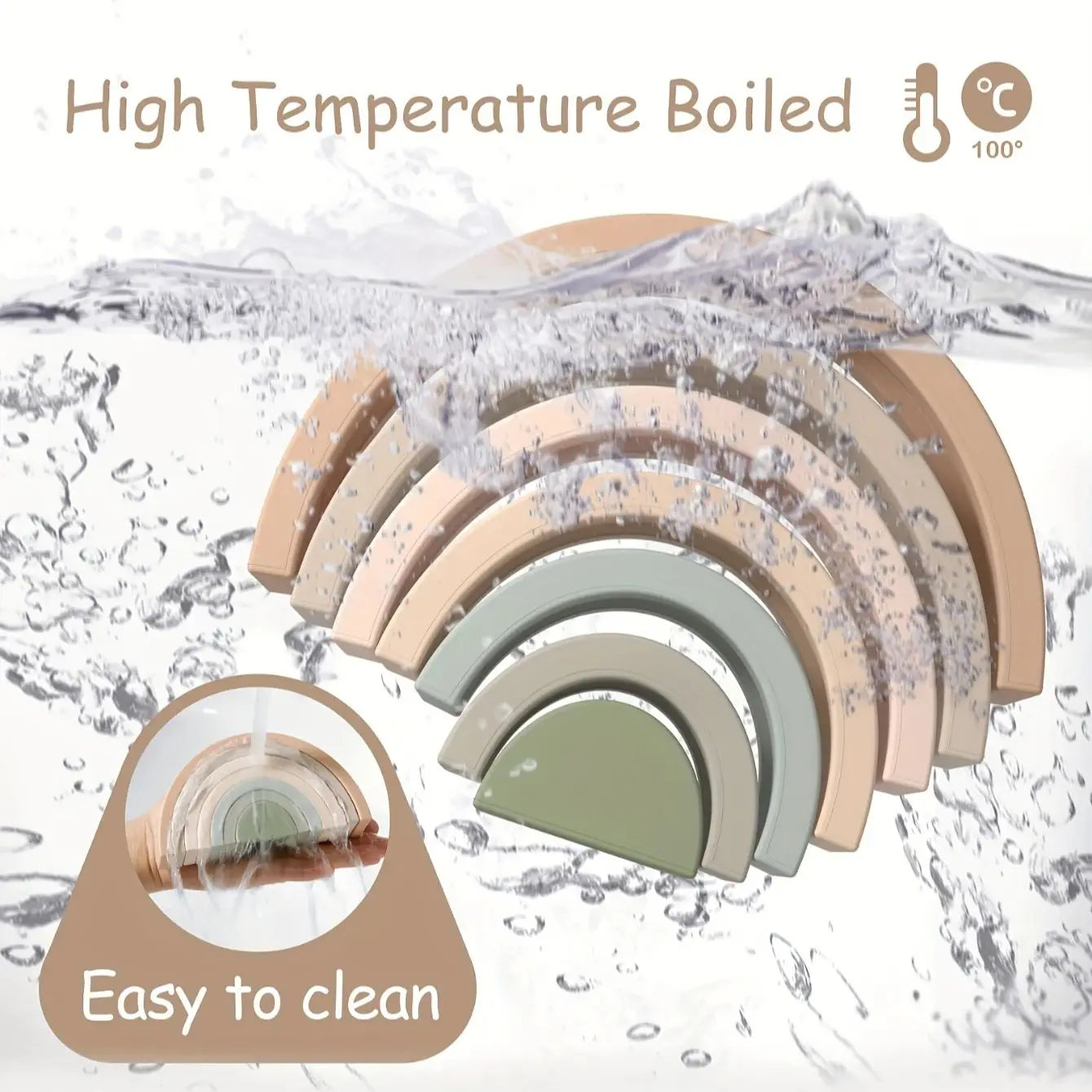 7pcs Baby Silicone Building Blocks