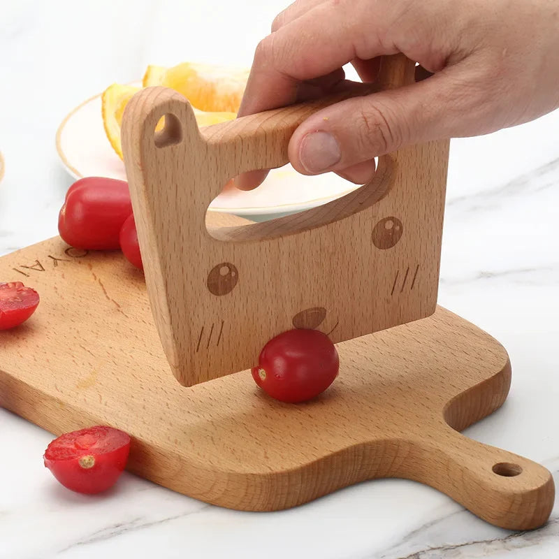 Kids Wooden Safe Kitchen Cutter