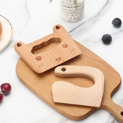 Kids Wooden Safe Kitchen Cutter