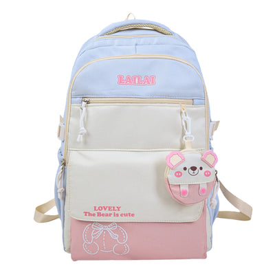 Schoolbag, a lightweight and large - capacity backpack designed for junior high school girls, aiming to relieve pressure and pro